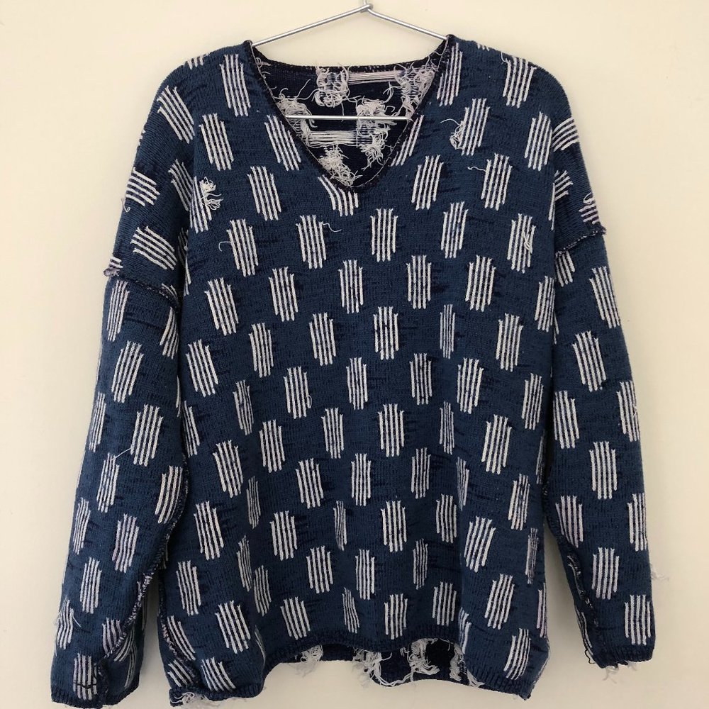 Blue and White sweater